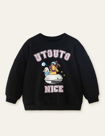 Spaceship Puppy Printed Sweatshirt - Mini Taylor